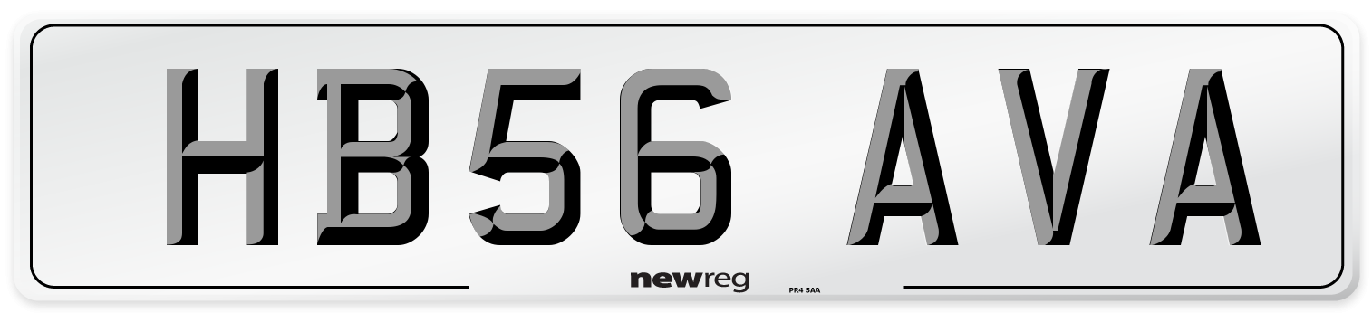 HB56 AVA Number Plate from New Reg